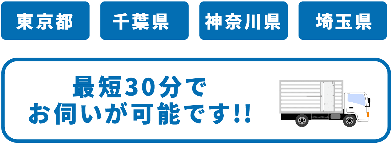 最短30分でお伺いが可能です!!